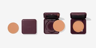 hervulbaar poederdoosje voor mattifying of bronzer poeder donkerrood - 11290408 - HEMA